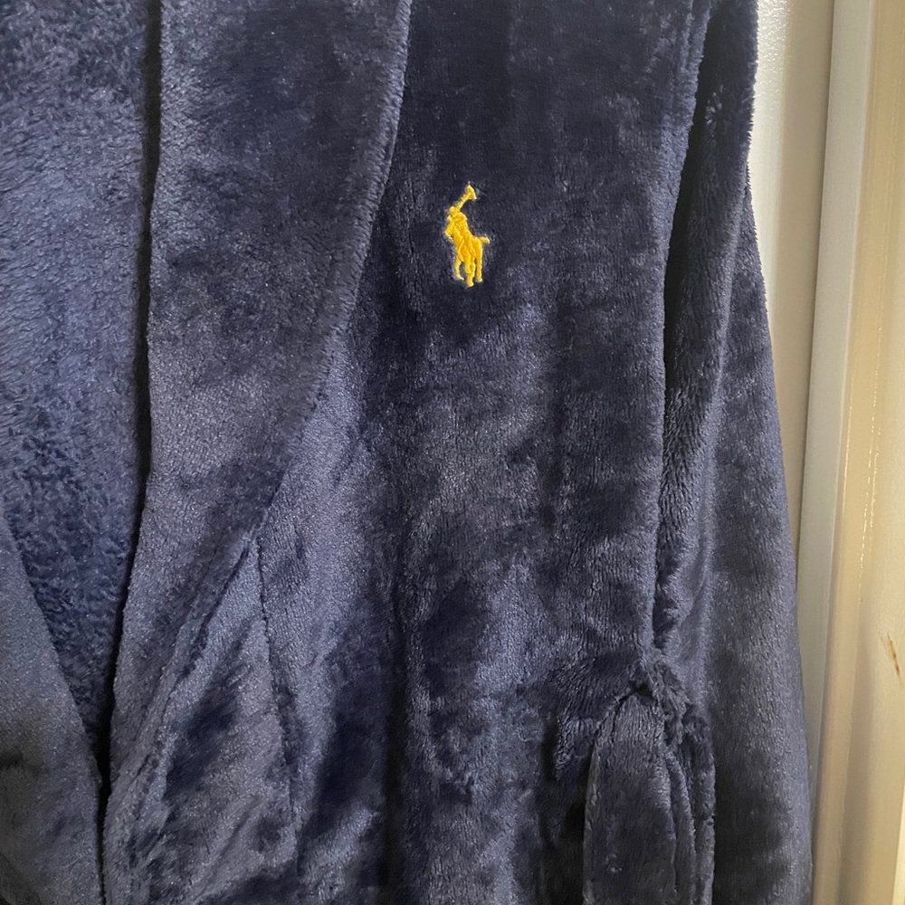 Boys Ralph Lauren Blue Shawl Collar Pajama Robe - Picture 4 of 6
